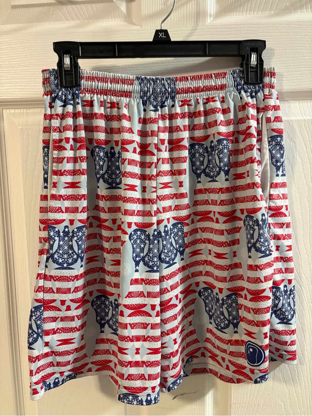 Men's Athletic Shorts — Red & Blue Patriotic Print